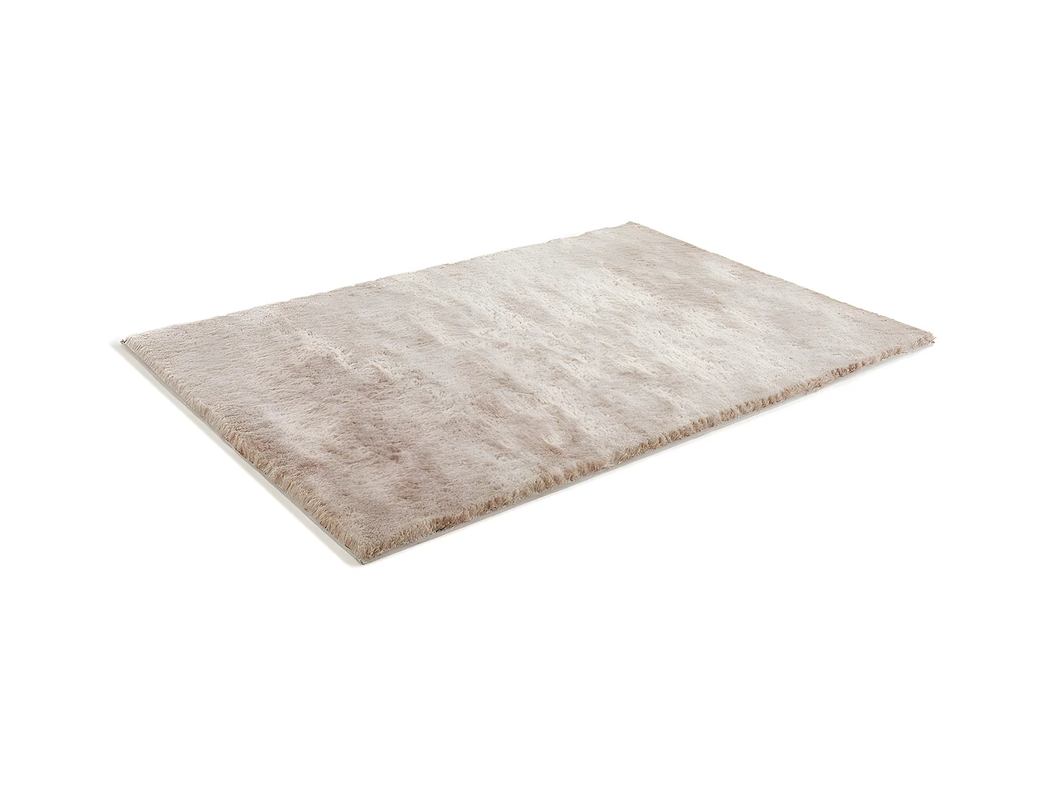 Tapis shaggy à poils longs ultra doux - 160 x 230 cm - Taupe reflet beige - DOLCE