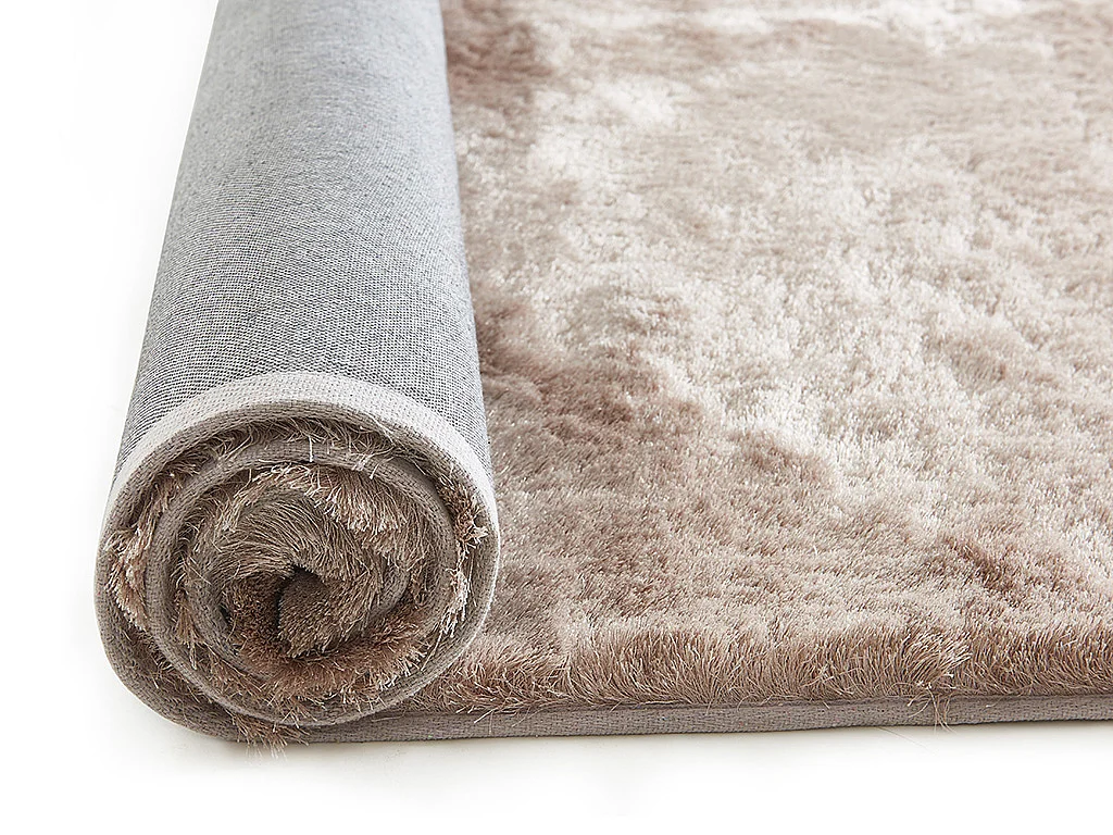 Shaggy-matta i taupe med beige nyans 160 × 230 cm extramjuk med lång lugg DOLCE