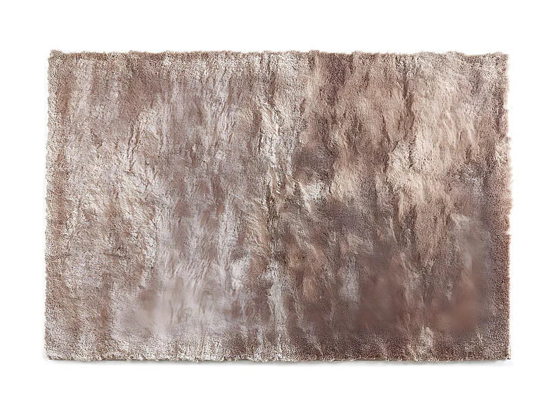 Tapis shaggy à poils longs ultra doux - 200 x 290 cm - Taupe reflet beige - DOLCE