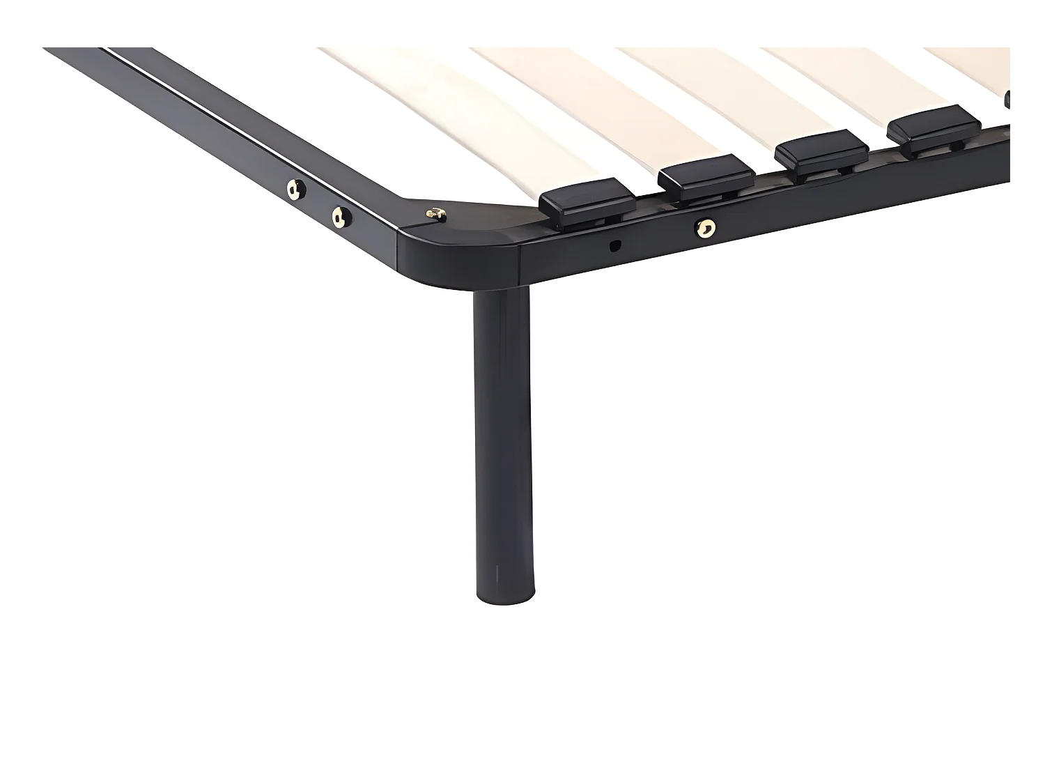 Lot de 4 pieds cylindriques pour cadre à lattes - Noirs - BOLGARE