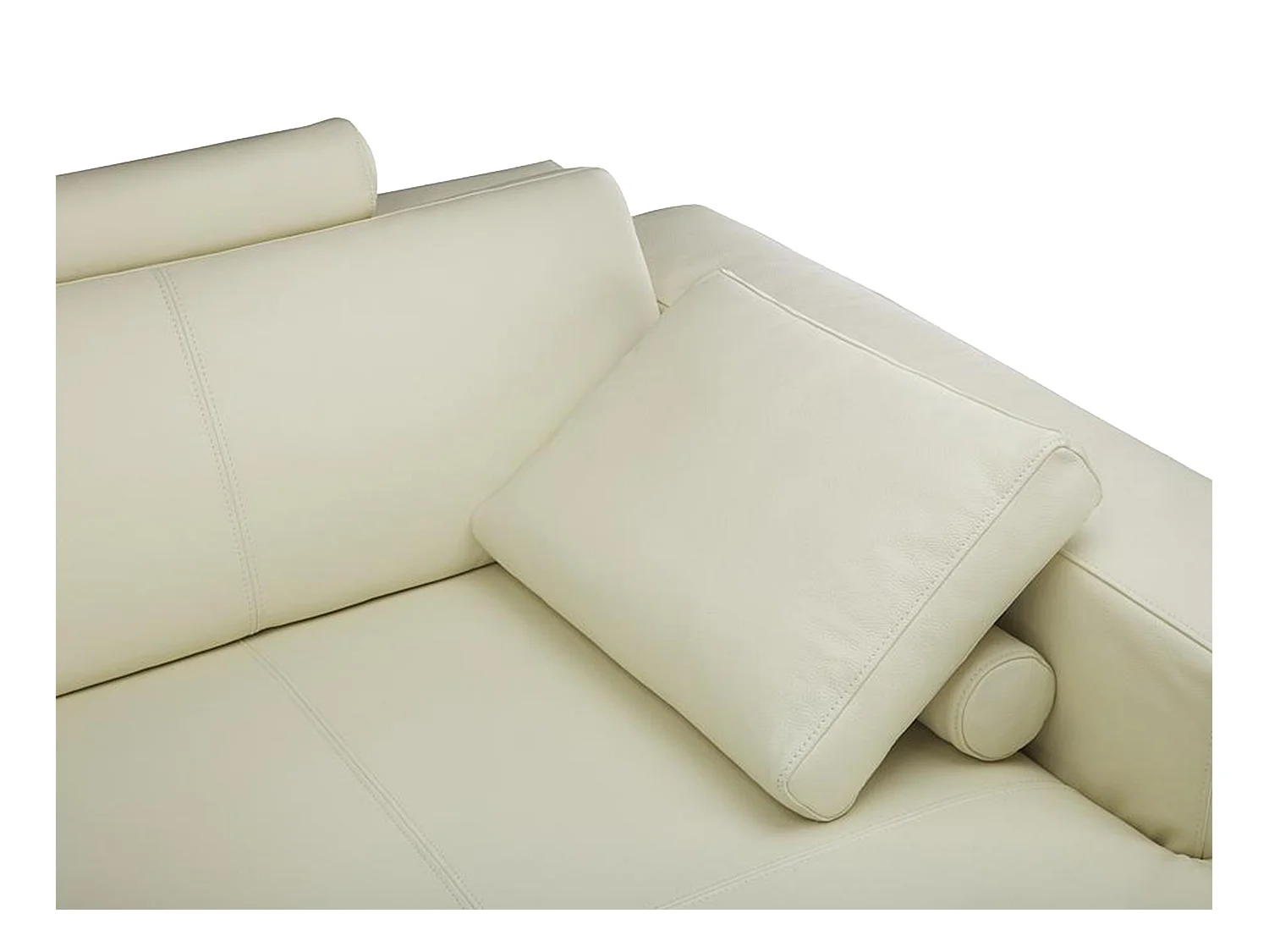 XXL zevenzitsbank hoogwaardig leer DONATELLO II - ivoor - hoek rechts