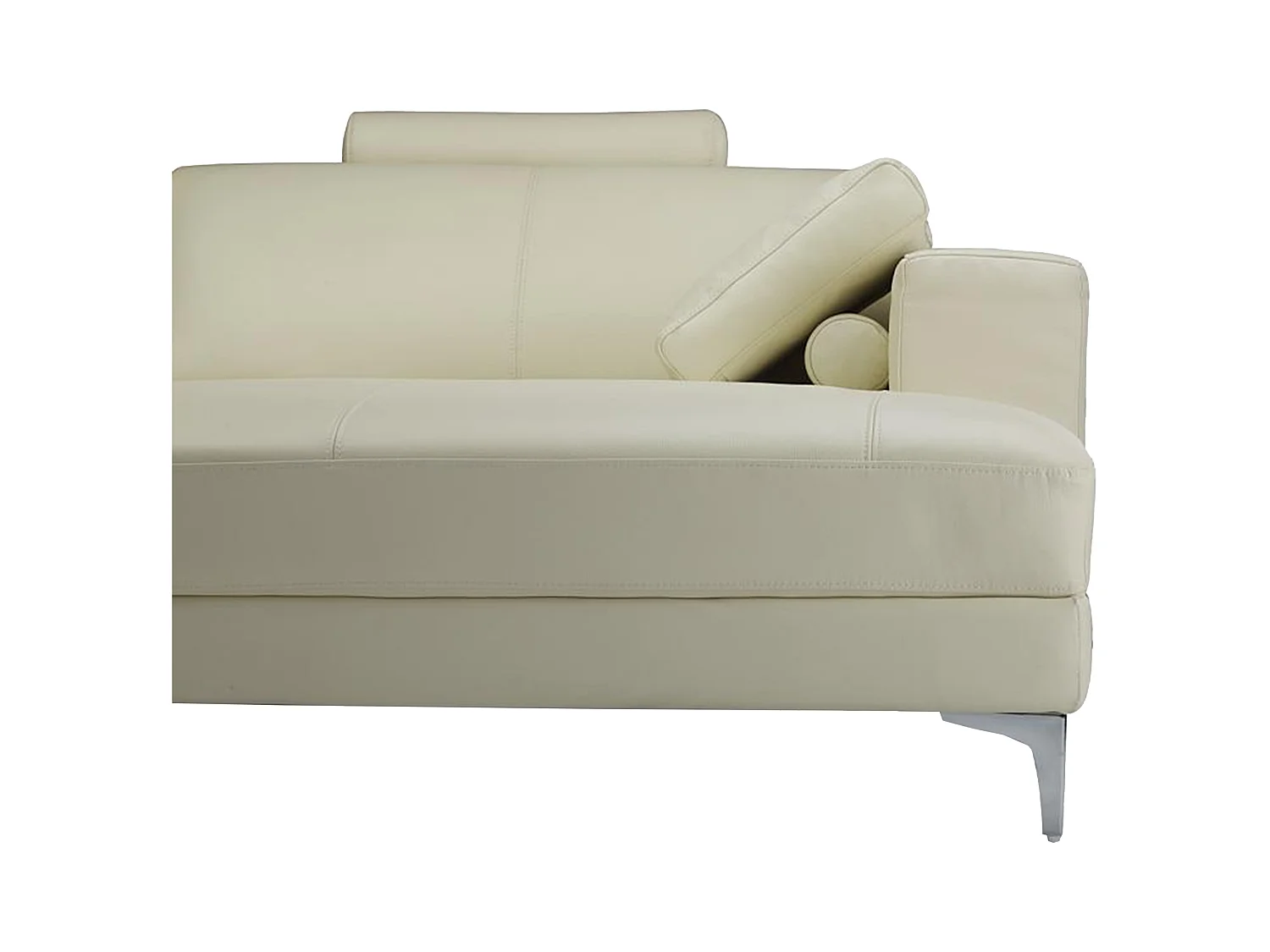 XXL zevenzitsbank hoogwaardig leer DONATELLO II - ivoor - hoek rechts