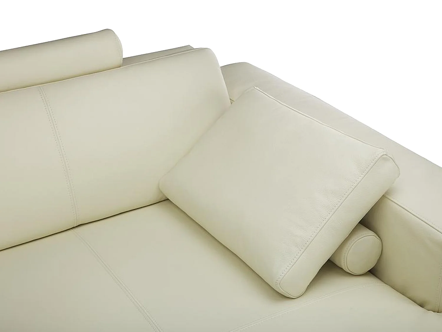 Große Wohnlandschaft Leder - Ecke Rechts - Elfenbeinfarben - DONATELLO II