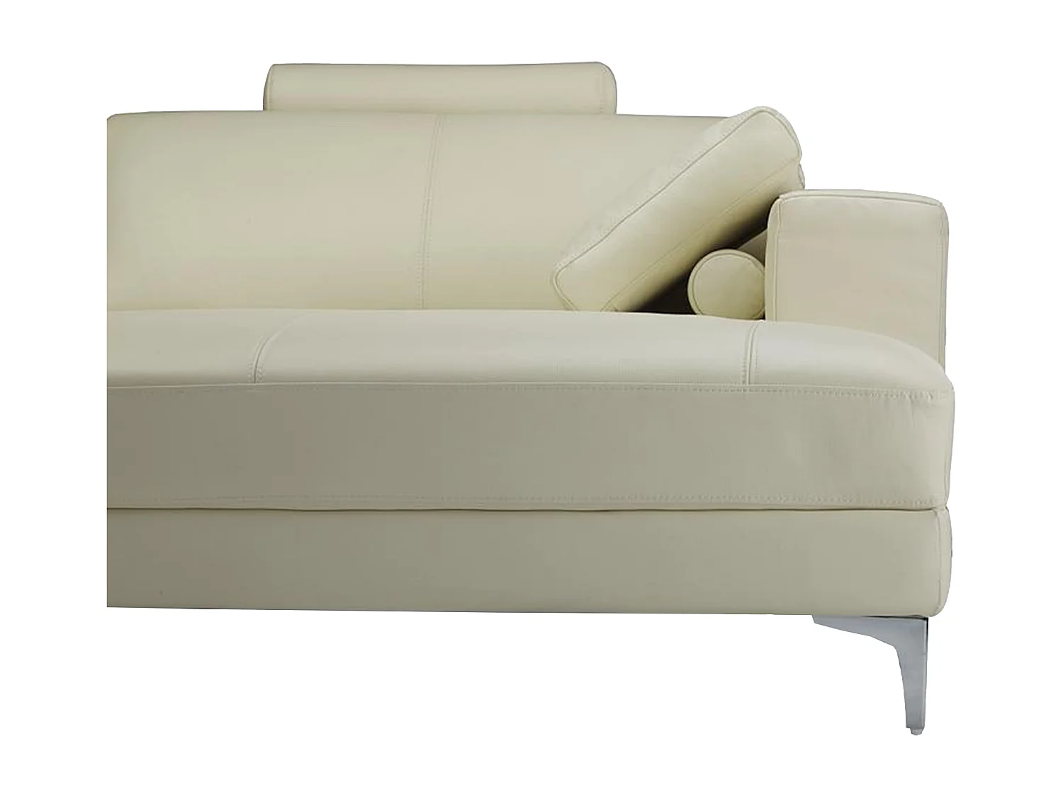 Große Wohnlandschaft Leder - Ecke Rechts - Elfenbeinfarben - DONATELLO II