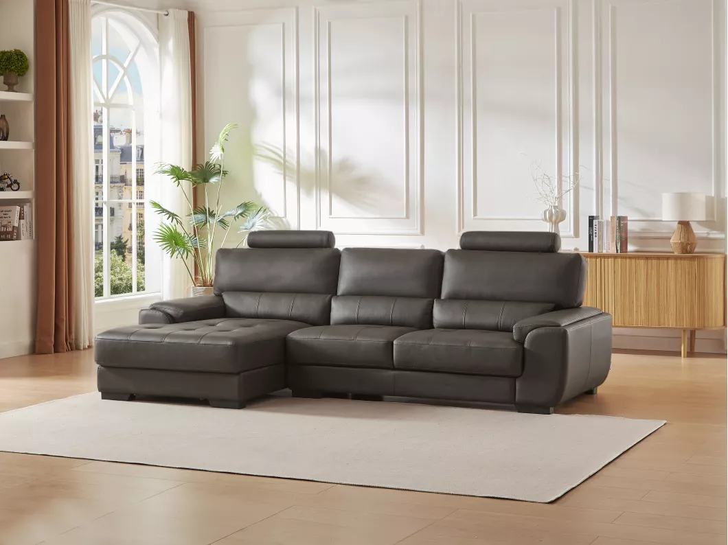 Kauf Unique Ecksofa - Leder - Braun - Ecke Links - METROPOLITAN II