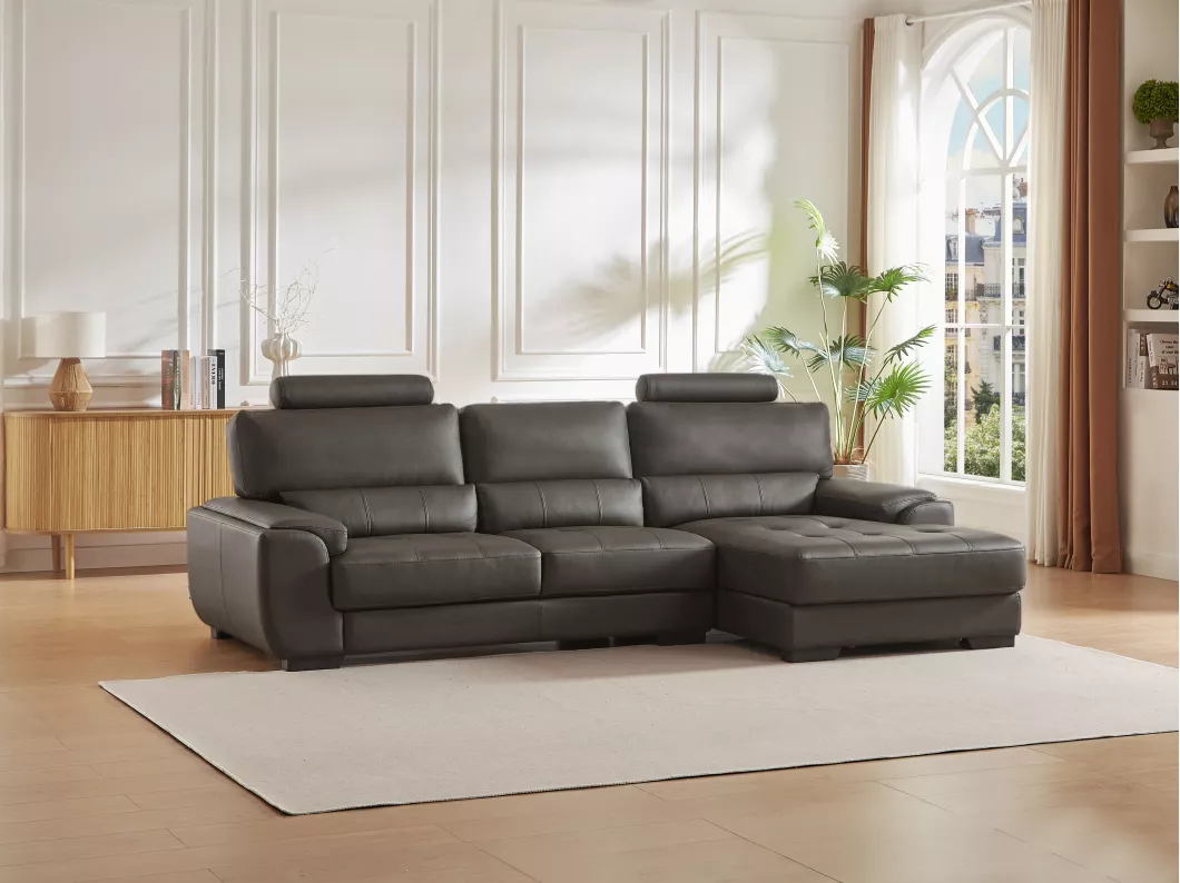 Kauf Unique Ecksofa Leder - Braun - Ecke Rechts - METROPOLITAN II