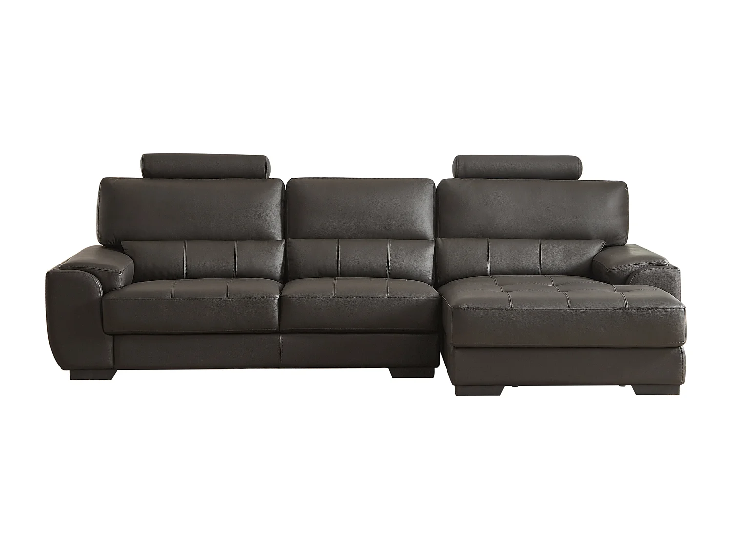 Soffa med skinnfålt i skinn METROPOLITAN II - Brun - Höger hörna