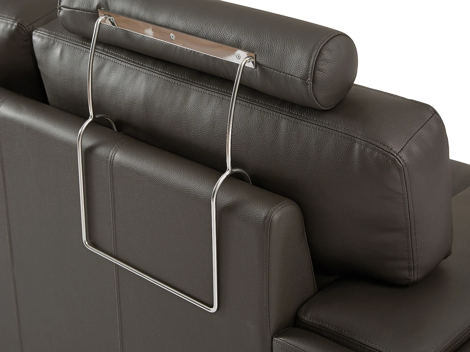 Soffa med skinnfålt i skinn METROPOLITAN II - Brun - Höger hörna