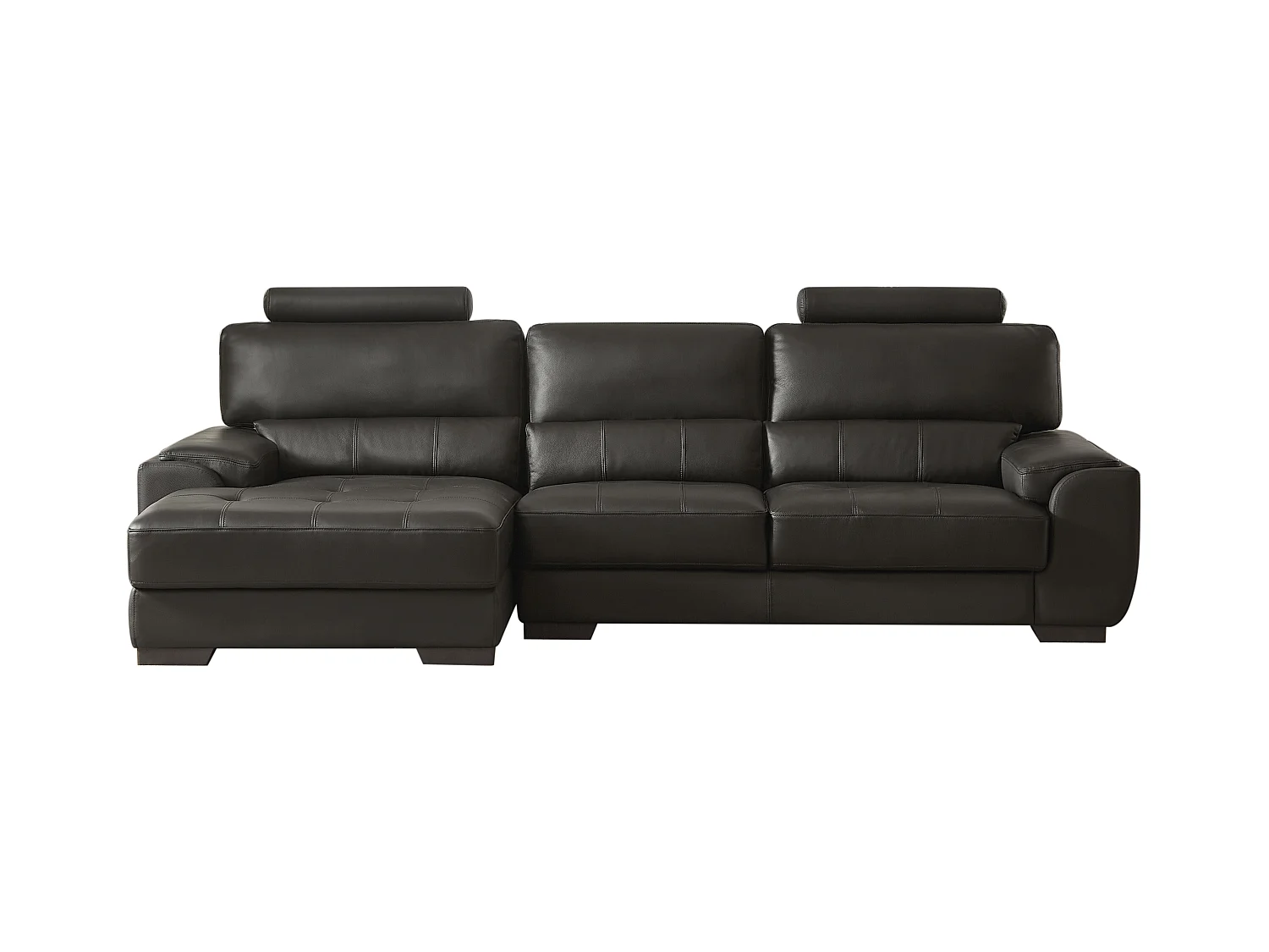 Hoekbank van leer METROPOLITAN II - zwart - hoek links