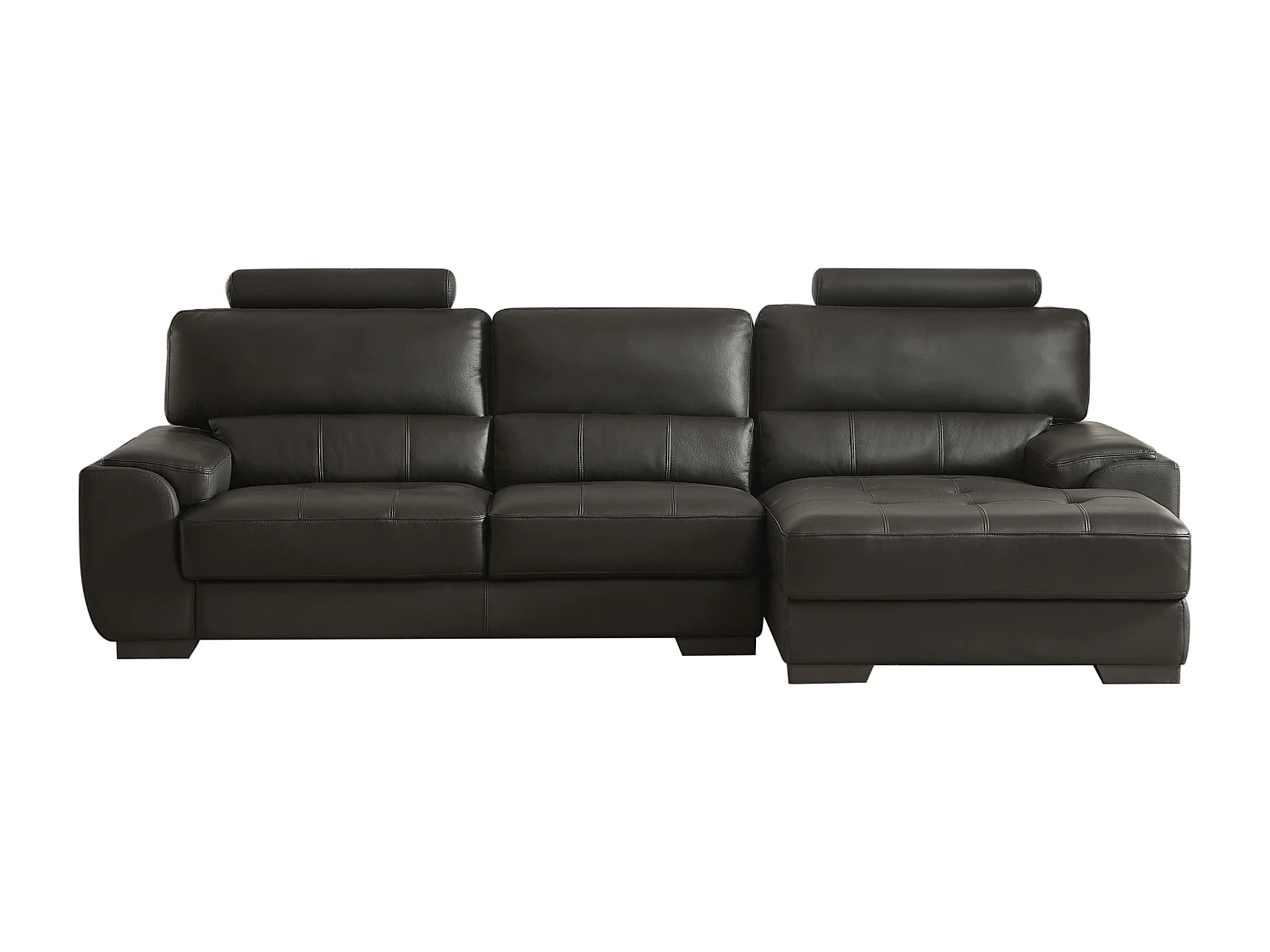 Divano angolare in pelle Nero - Angolo a destra - METROPOLITAN II