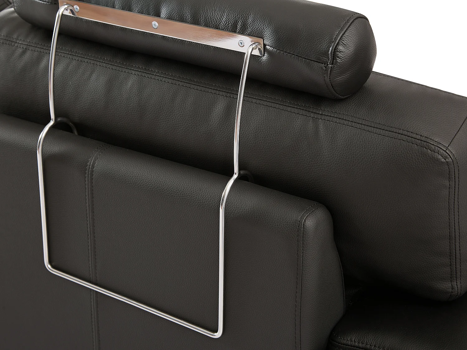 Divano angolare in pelle Nero - Angolo a destra - METROPOLITAN II