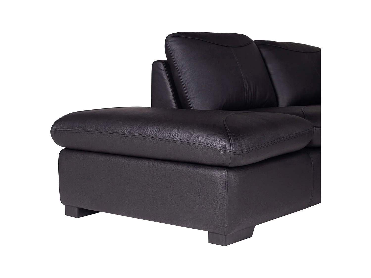 Sofá de canto em pele Preto - Canto esquerdo - ONYX II