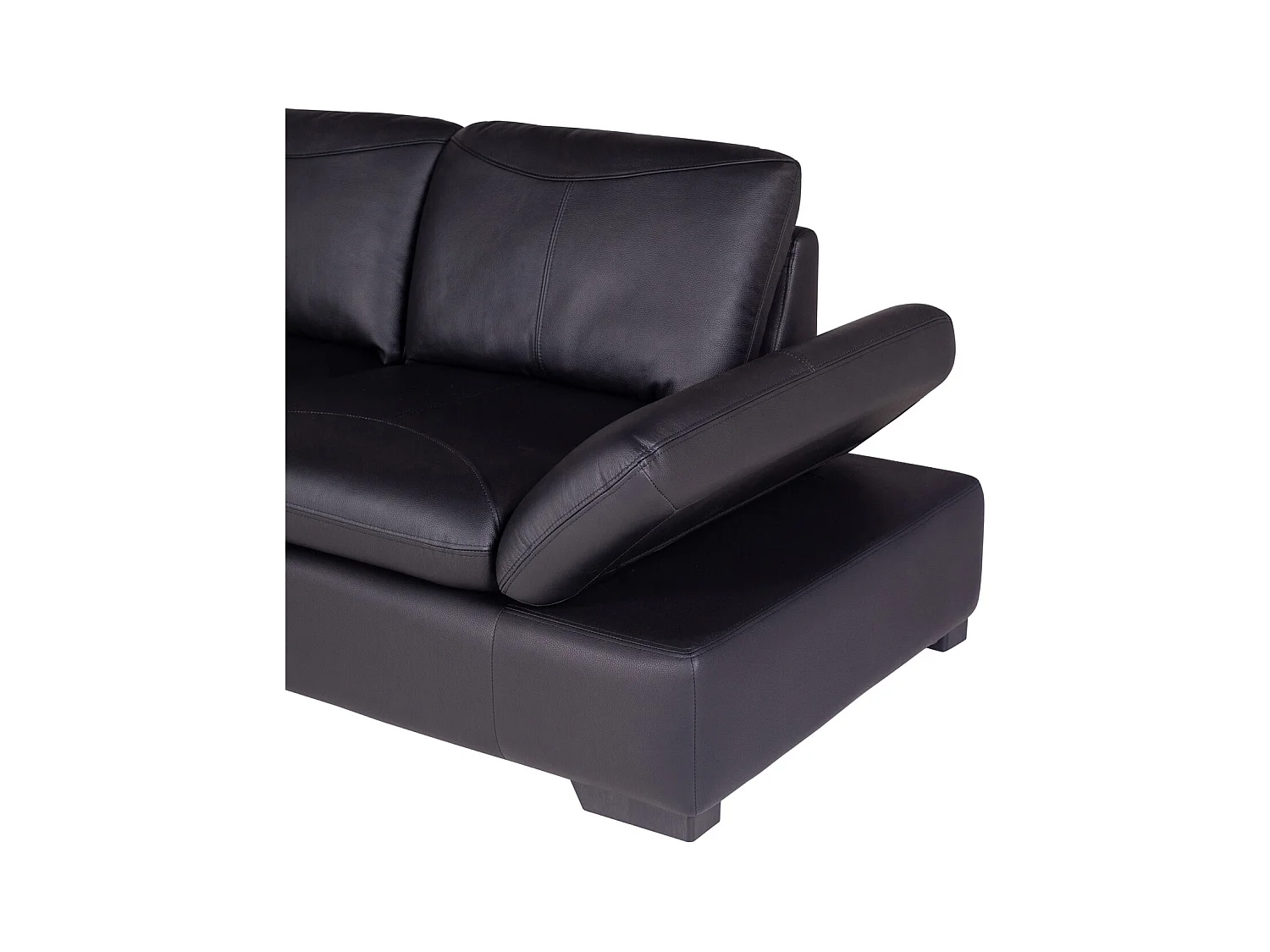 Sofá de canto em pele Preto - Canto esquerdo - ONYX II