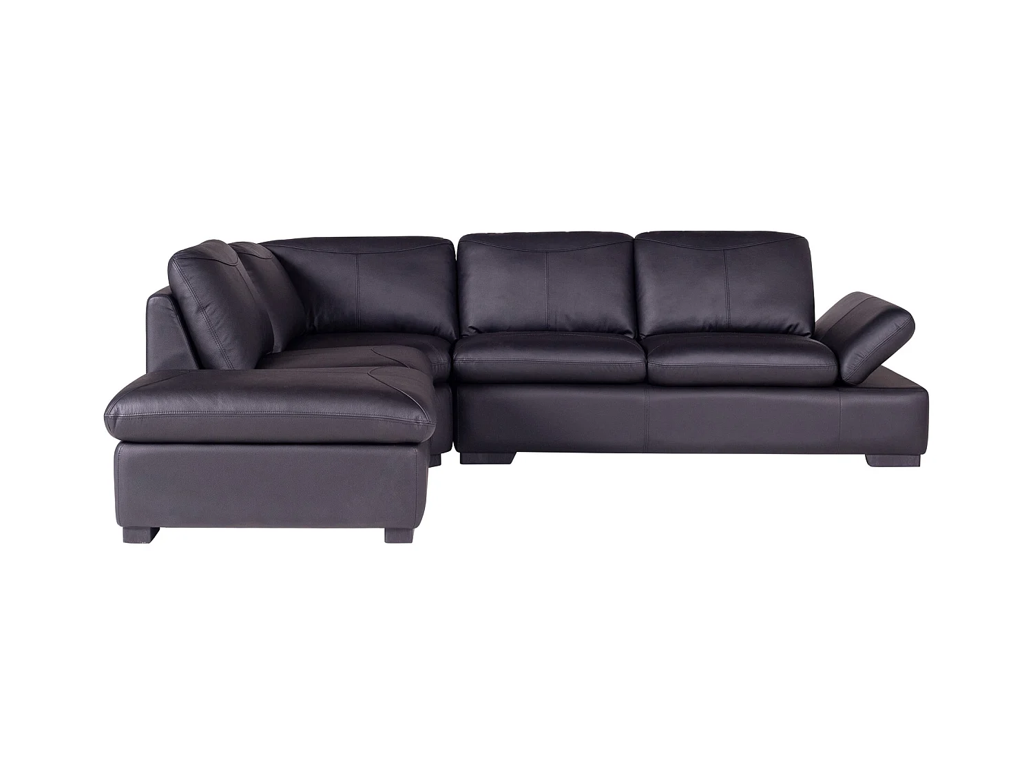 Sofá de canto em pele Preto - Canto esquerdo - ONYX II