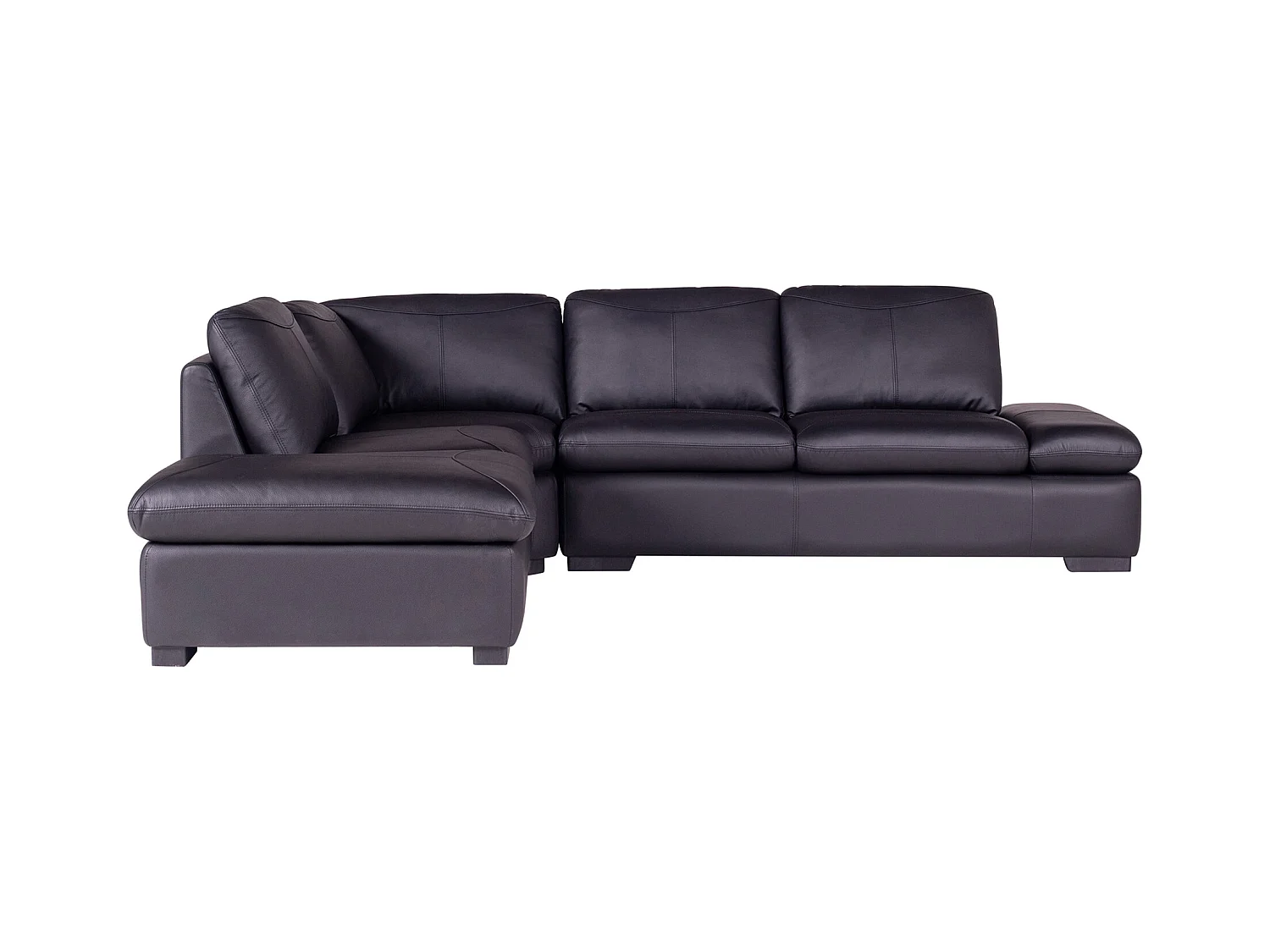 Sofá de canto em pele Preto - Canto esquerdo - ONYX II