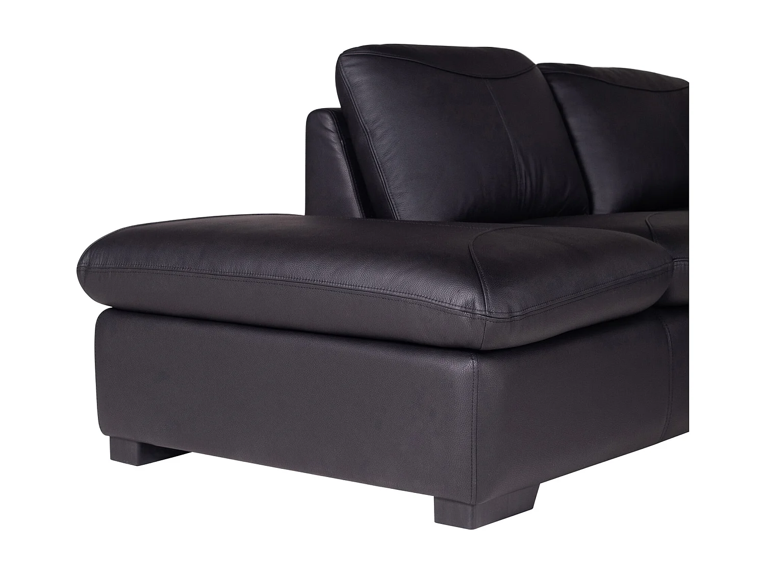 Canapé d'angle en cuir ONYX II - Noir - Angle gauche