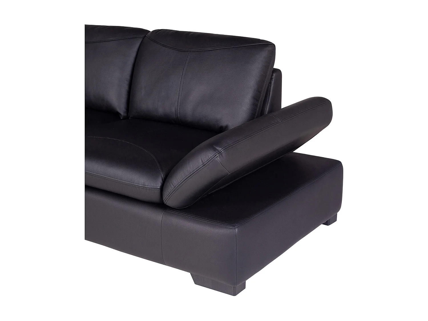 Canapé d'angle en cuir ONYX II - Noir - Angle gauche