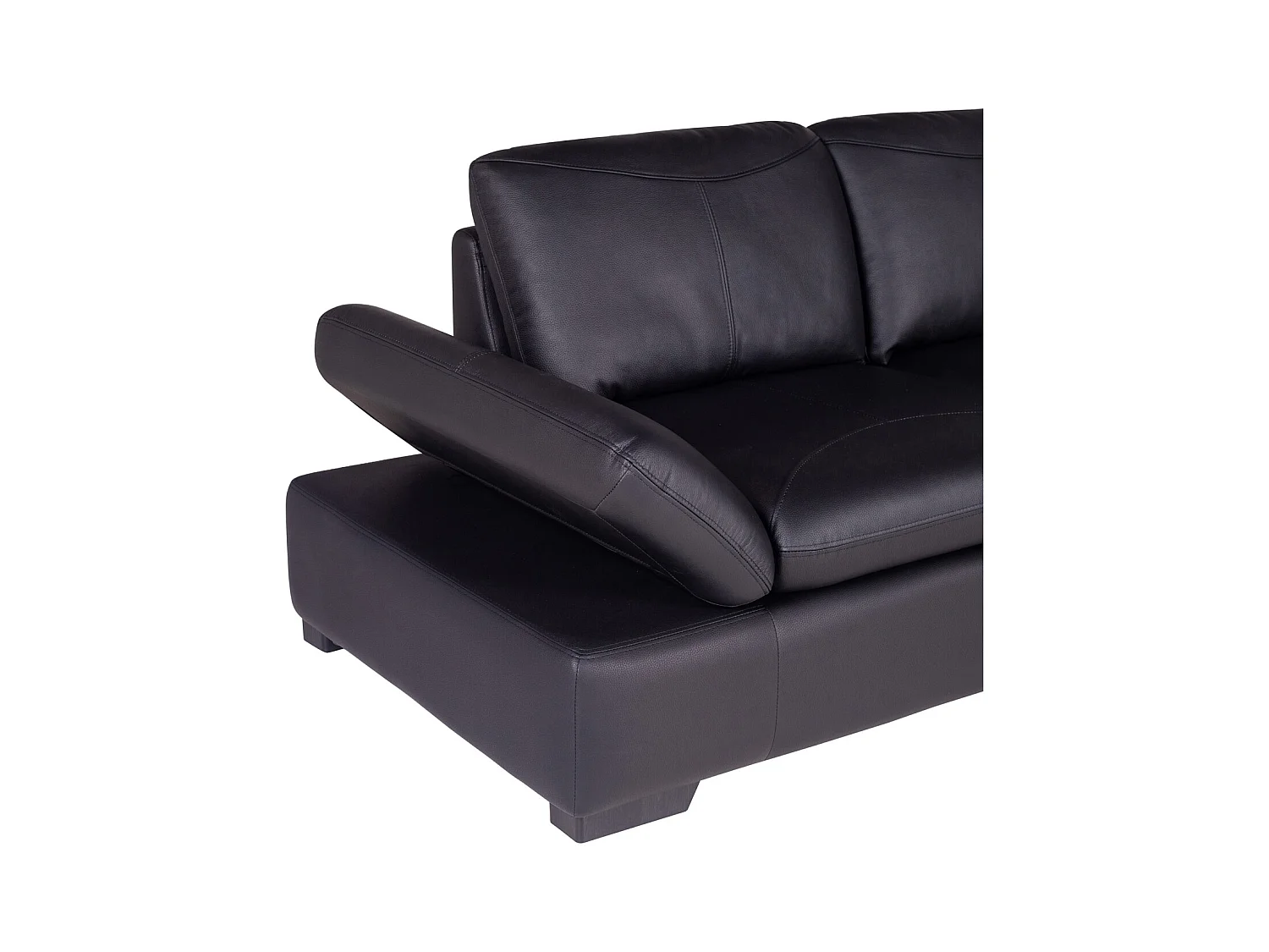 Canapé d'angle en cuir ONYX II - Noir - Angle droit