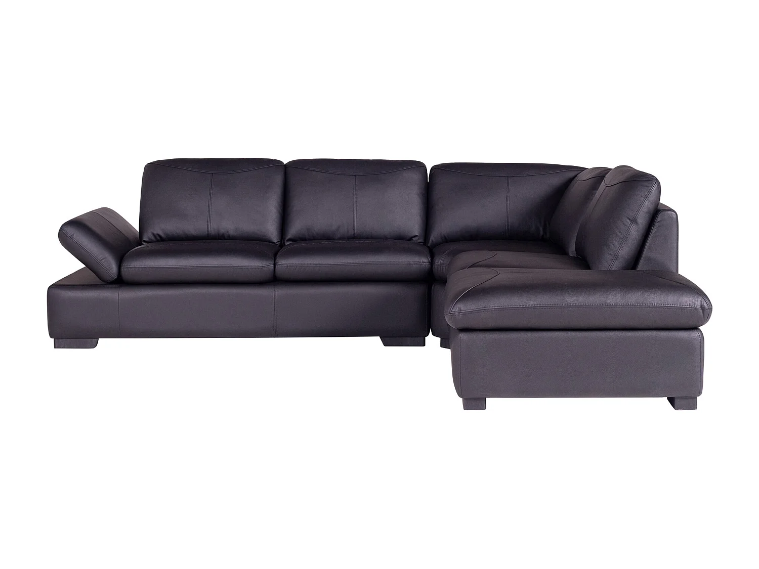 Hjørnesofa høyre i svart skinn ONYX II