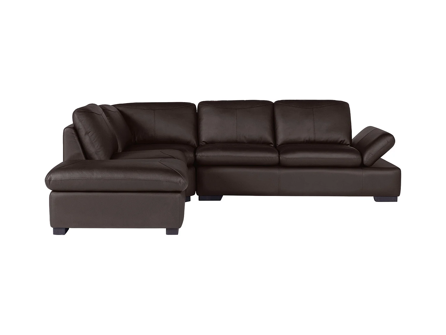 Divano angolare in pelle Marrone - Angolo a sinistra - ONYX II