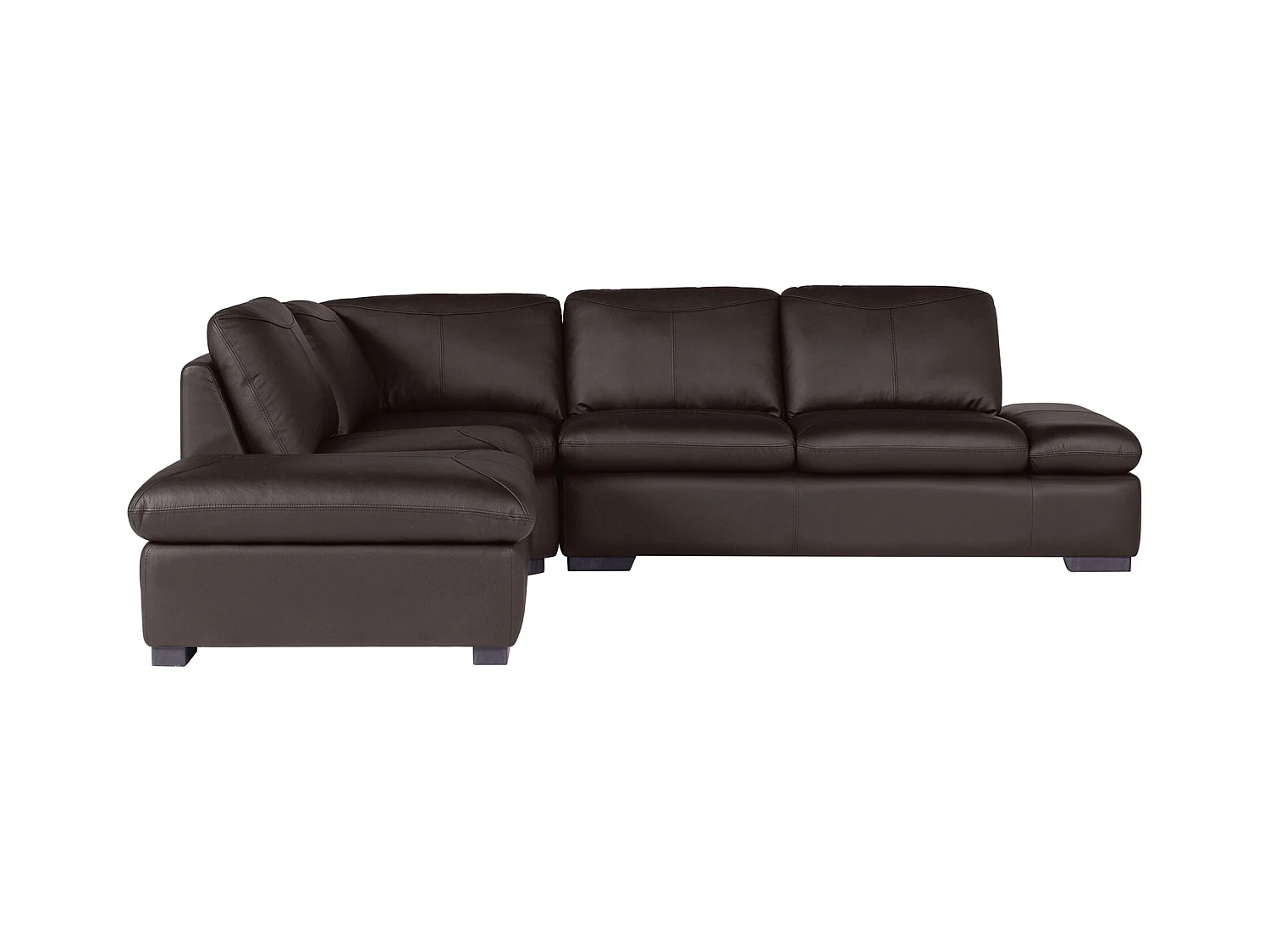 Divano angolare in pelle Marrone - Angolo a sinistra - ONYX II