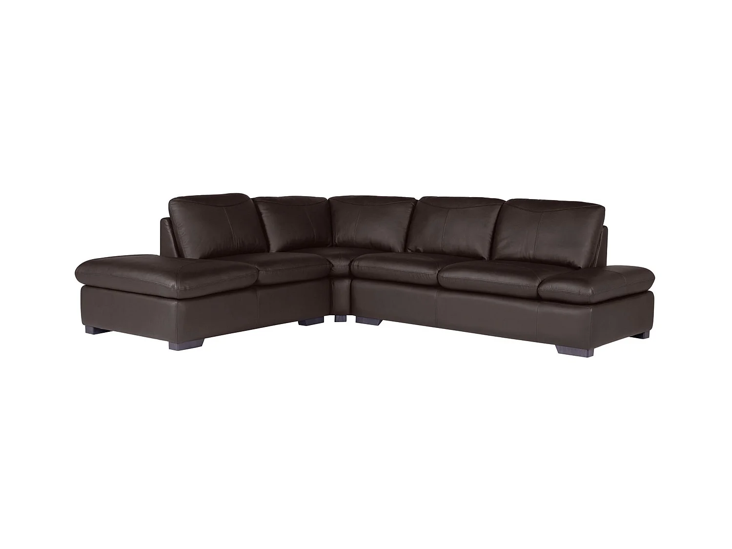 Divano angolare in pelle Marrone - Angolo a sinistra - ONYX II