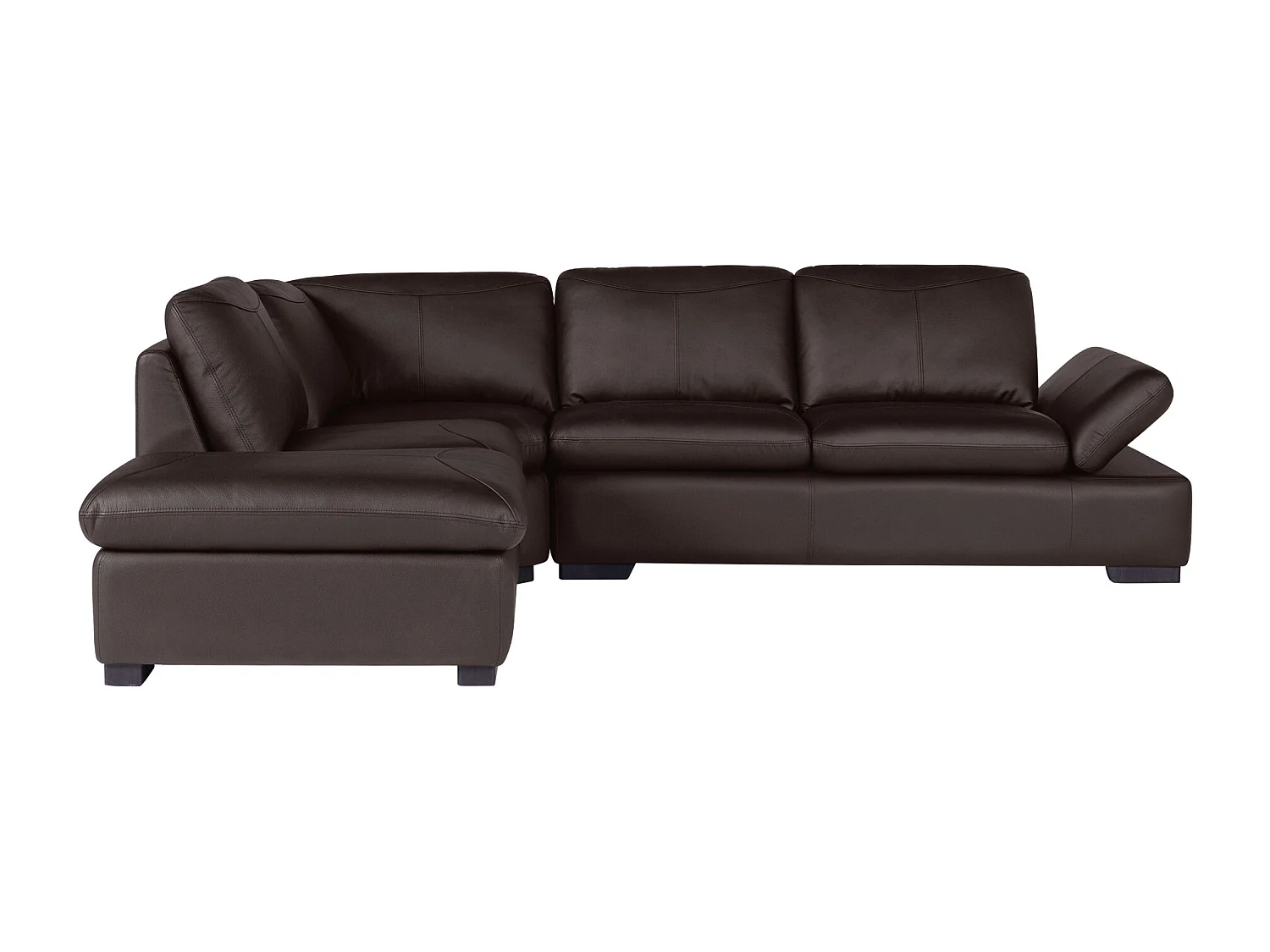 Divano angolare in pelle Marrone - Angolo a sinistra - ONYX II