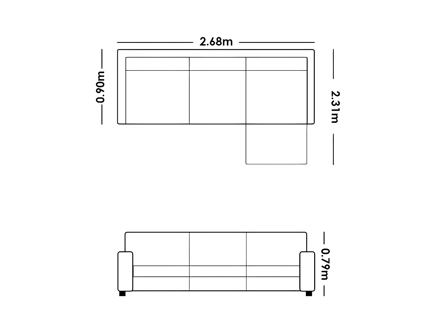 Ecksofa Leder - Ecke Rechts - Braun - ONYX II