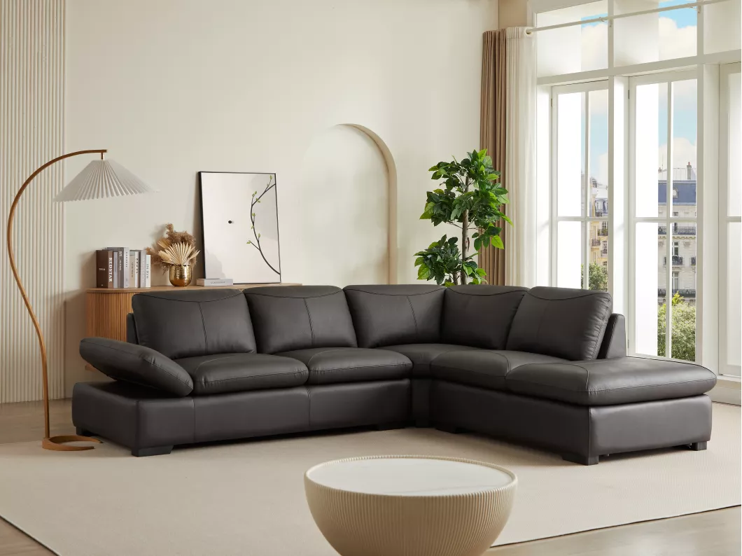 Kauf Unique Ecksofa Leder - Ecke Rechts - Braun - ONYX II