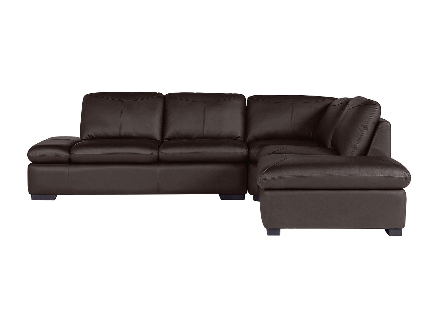 Canapé d'angle gauche convertible cuir chocolat 5 places Lutecia | Maisons du Monde