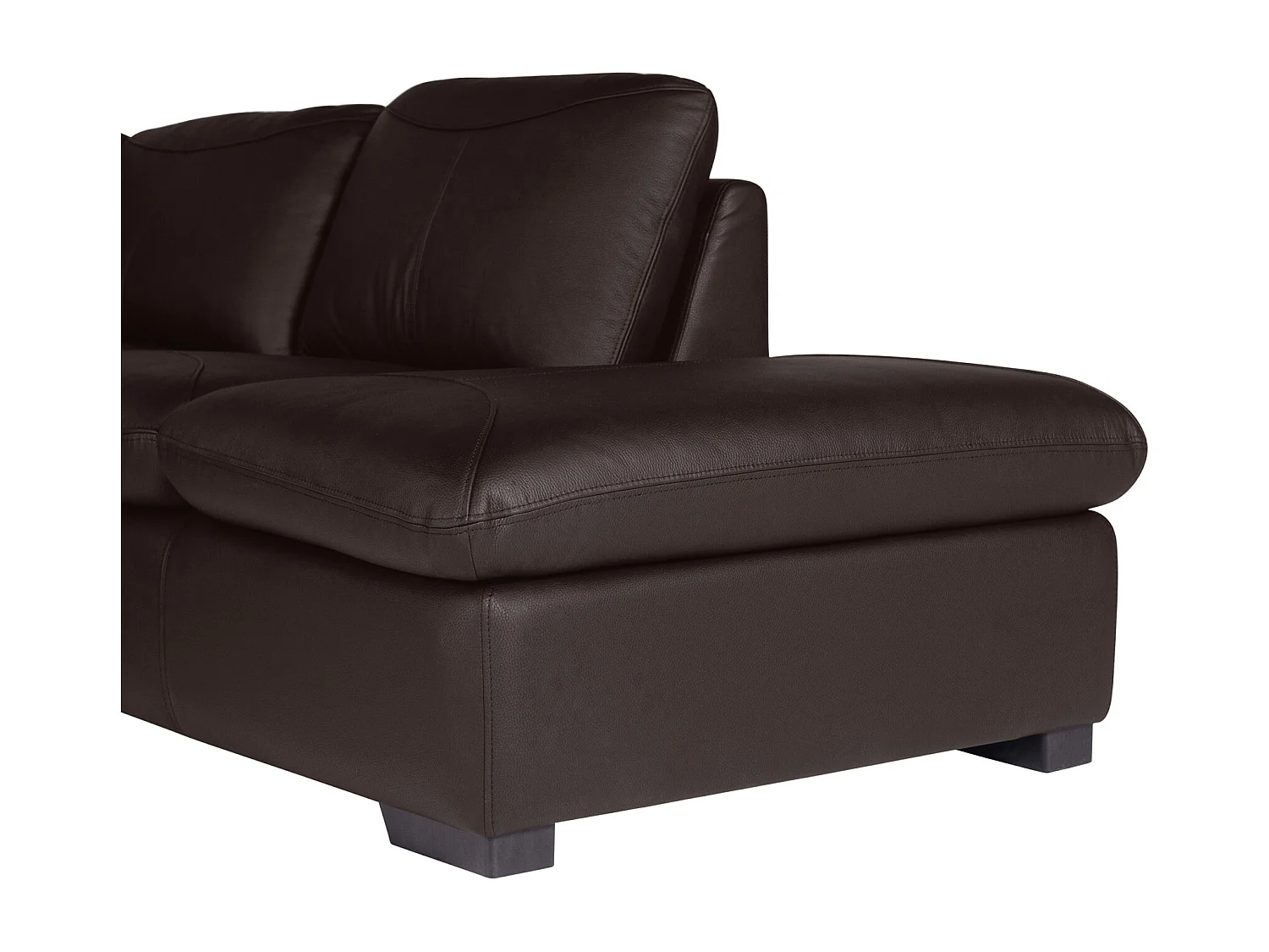 Canapé d'angle en cuir ONYX II - Marron - Angle droit