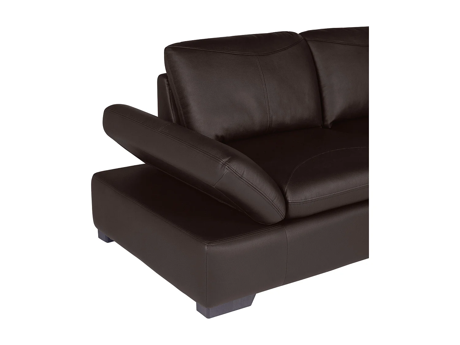 Canapé d'angle en cuir ONYX II - Marron - Angle droit