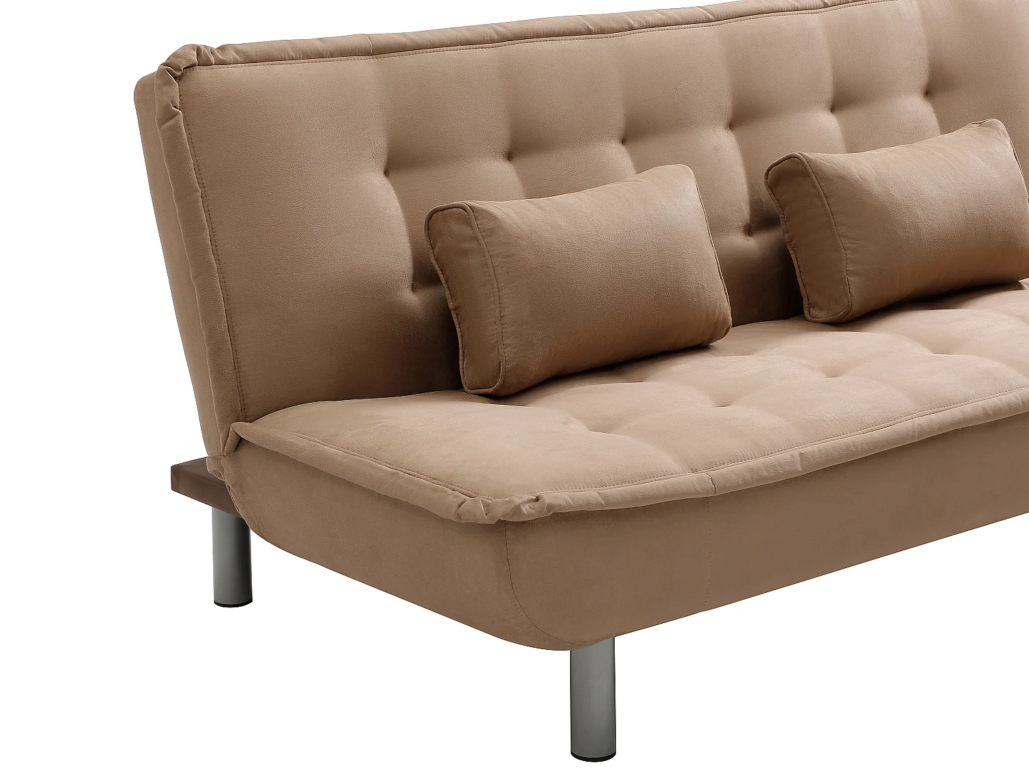 Canapé 3 places convertible clic-clac MISHAN en tissu - Caramel
