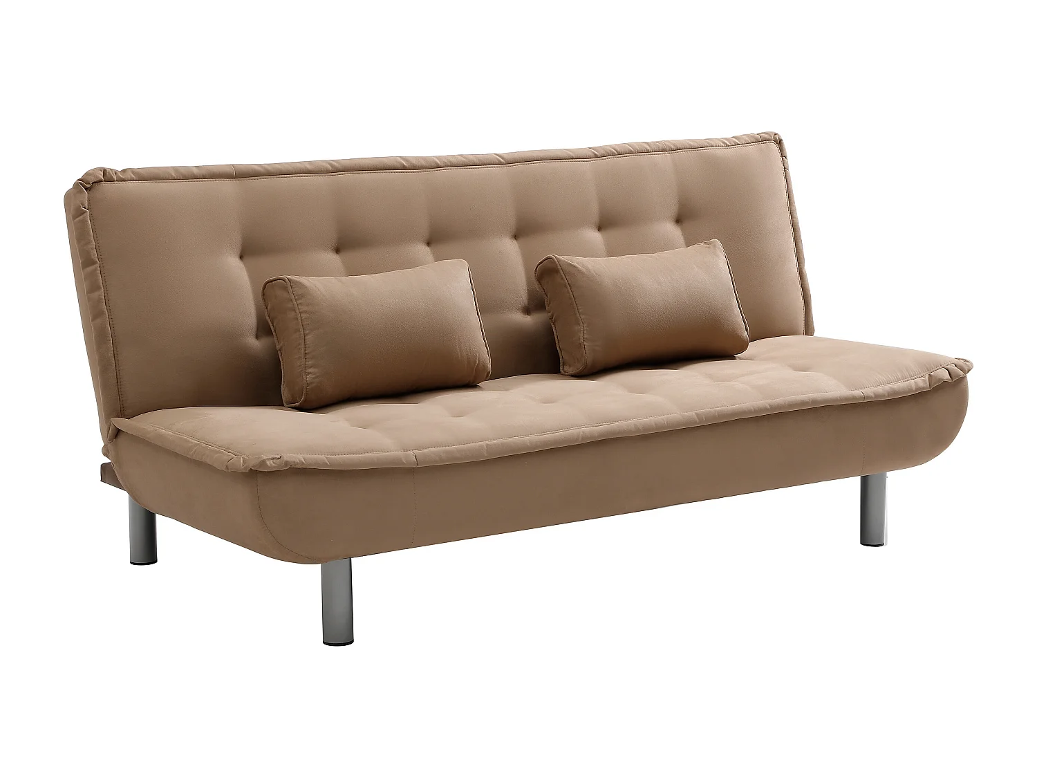 Canapé 3 places convertible clic-clac MISHAN en tissu - Caramel