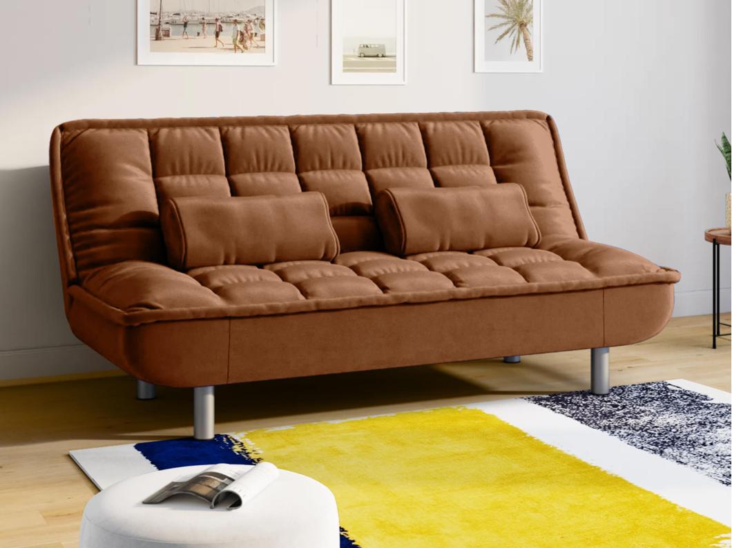 Schlafsofa Klappsofa - Stoff - Karamell - MISHAN