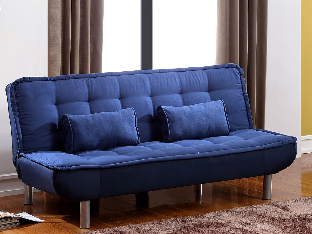 Canapé convertible clic-clac MISHAN en tissu - Bleu