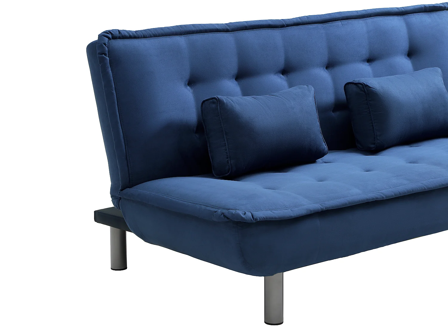 Canapé 3 places convertible clic-clac MISHAN en tissu - Bleu