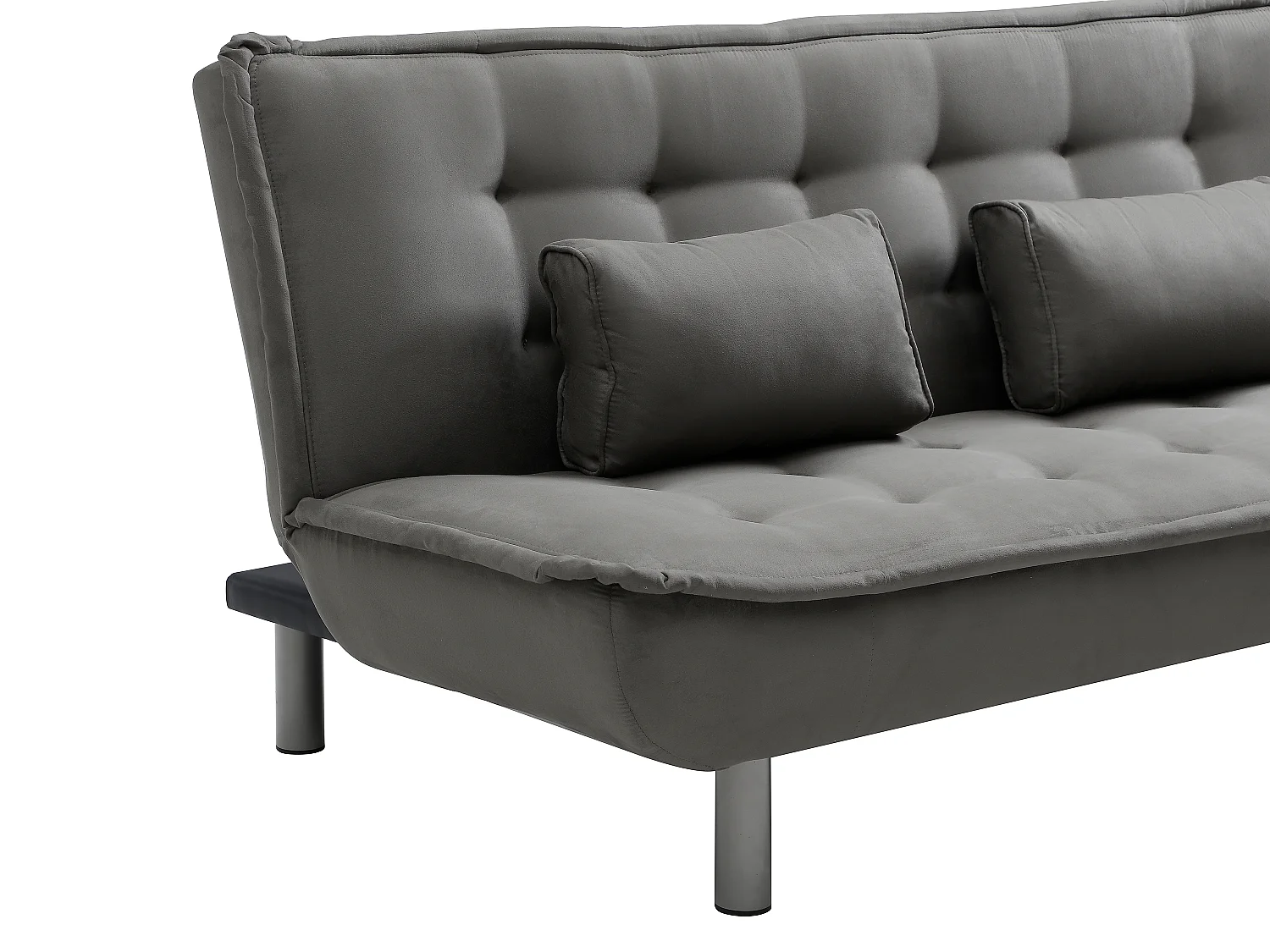 Canapé 3 places convertible clic-clac MISHAN en tissu - Gris