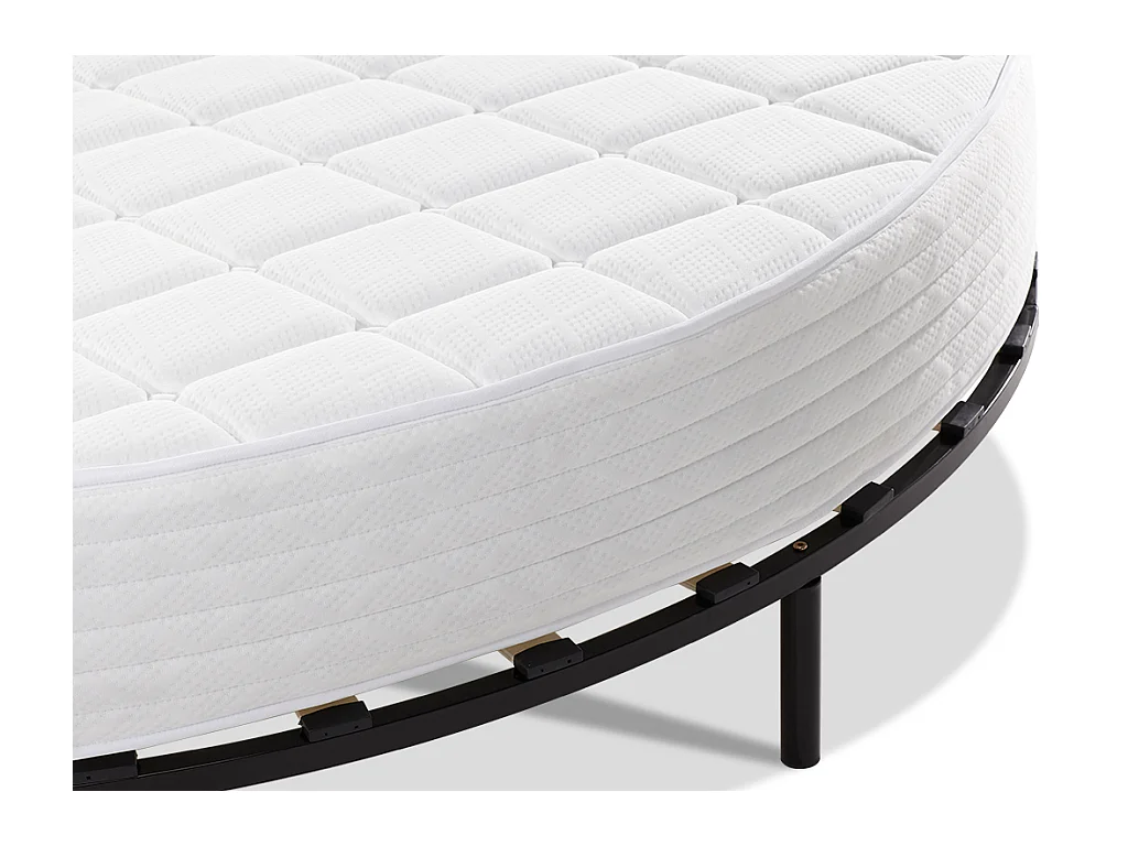 Ensemble 220 x 220 cm sommier + matelas rond ép.25cm - ROMA de YSMÉE