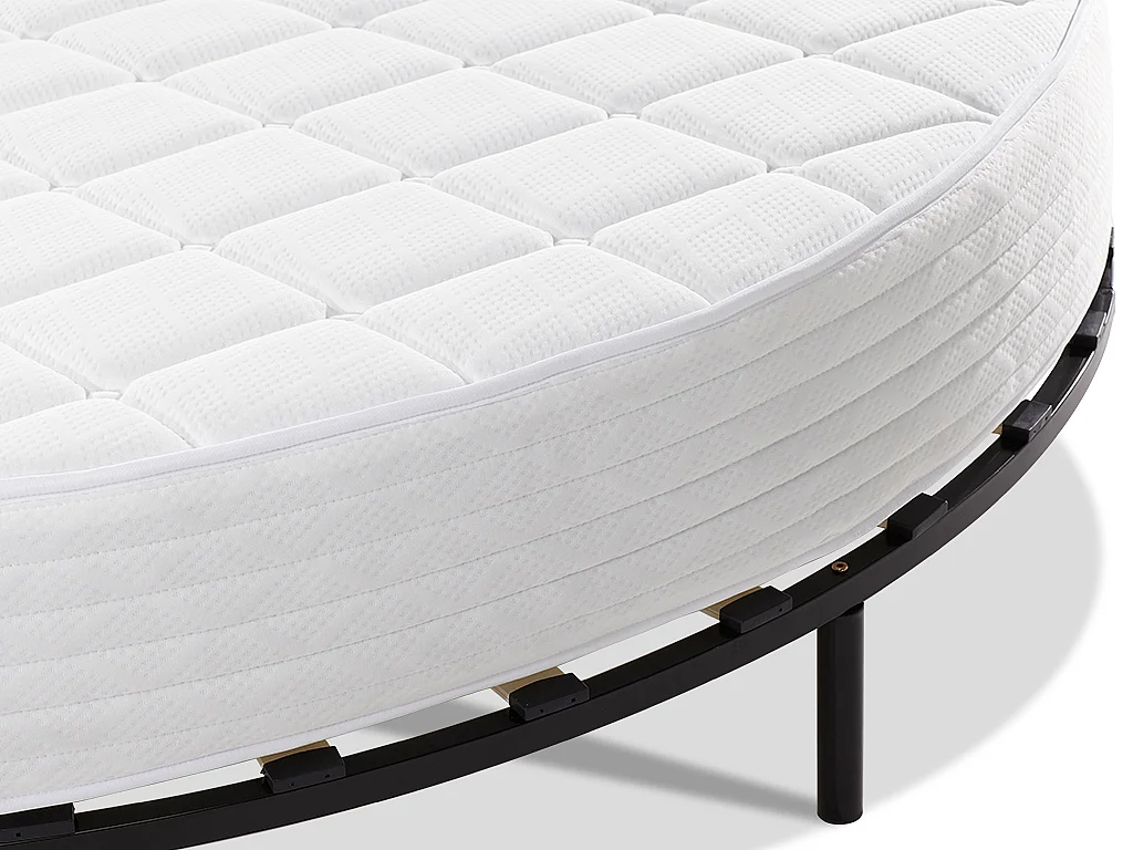 Ensemble 220 x 220 cm sommier + matelas rond ép.25cm - ROMA de YSMÉE