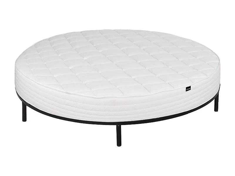 Ensemble 220 x 220 cm sommier + matelas rond ép.25cm - ROMA de YSMÉE
