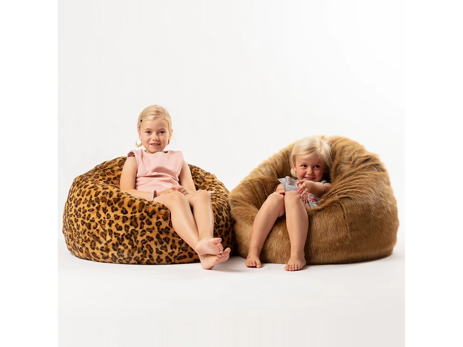 Pouf en peluche Léopard Theo avec remplissage