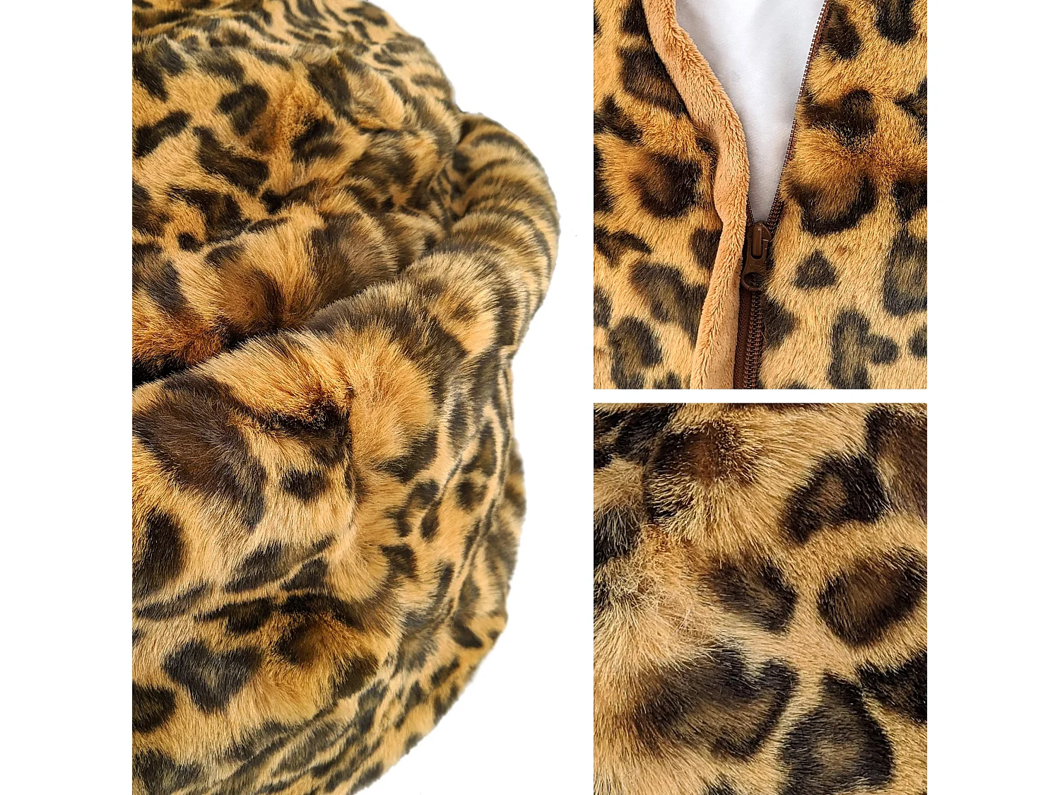 Pouf en peluche Léopard Theo avec remplissage