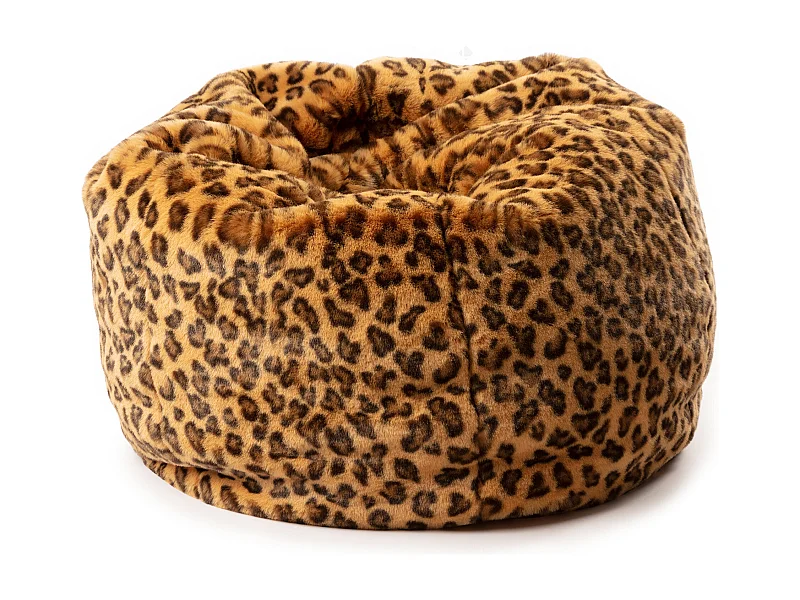 Pouf en peluche Léopard Theo avec remplissage