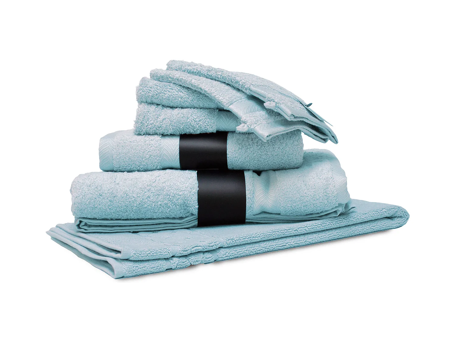 Parure de bain 7 pièces ROYAL CRESENT Bleu Pâle 650 g/m2