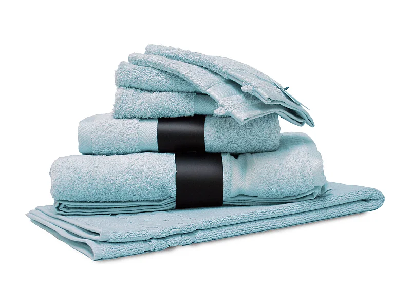 Parure de bain 7 pièces ROYAL CRESENT Bleu Pâle 650 g/m2