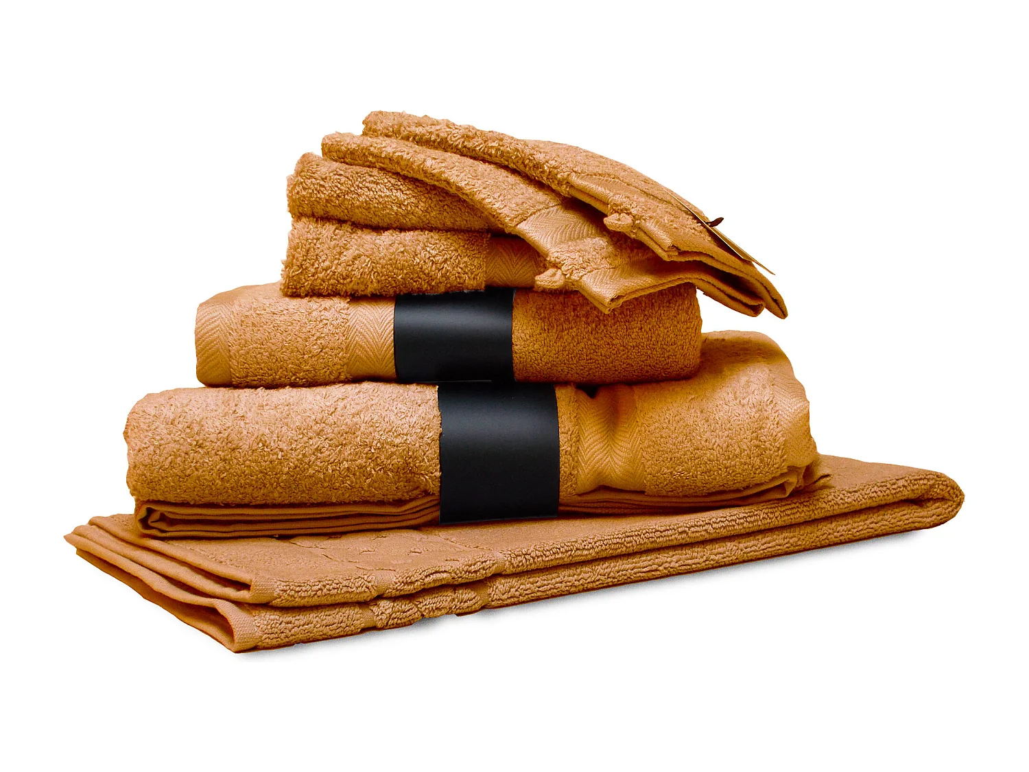 Parure de bain 7 pièces ROYAL CRESENT Miel 650 g/m2