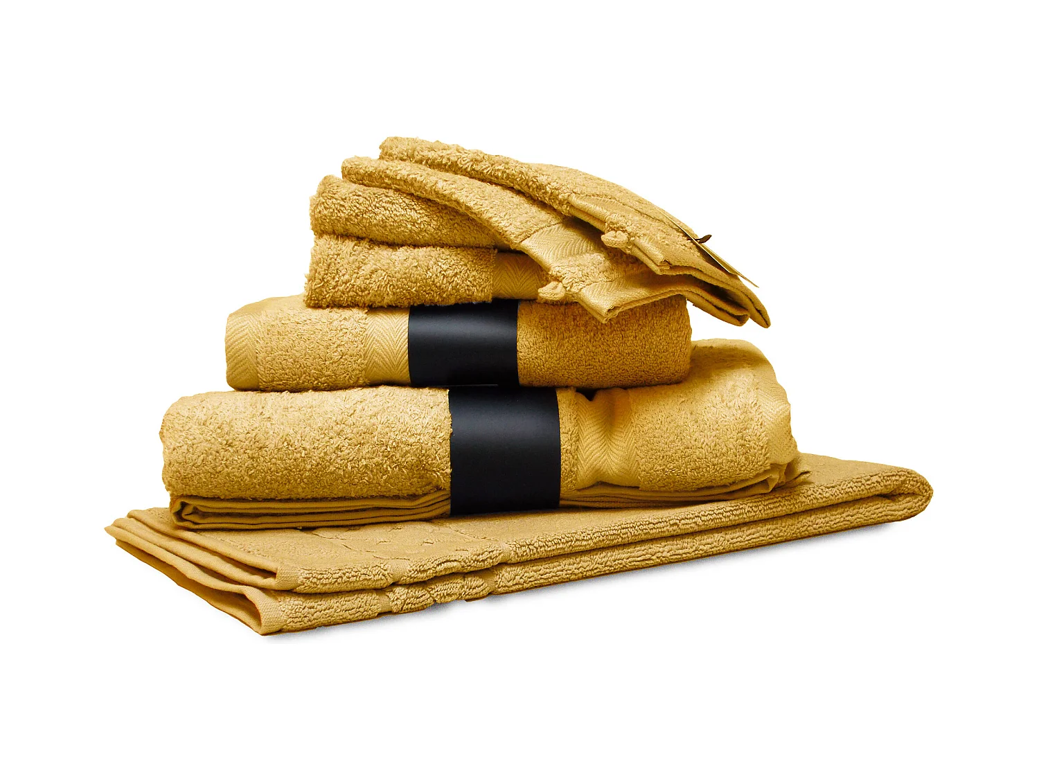 Parure de bain 7 pièces ROYAL CRESENT Jaune Quartz 650 g/m2