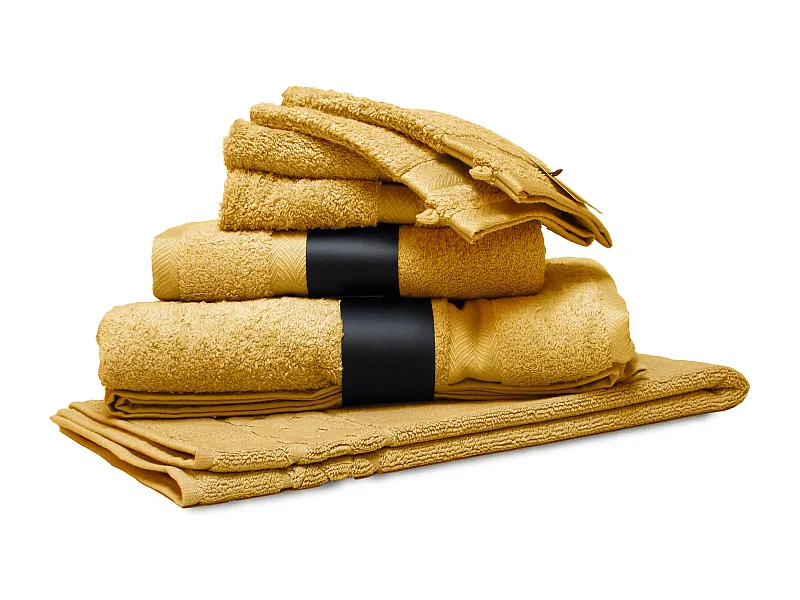 Parure de bain 7 pièces ROYAL CRESENT Jaune Quartz 650 g/m2