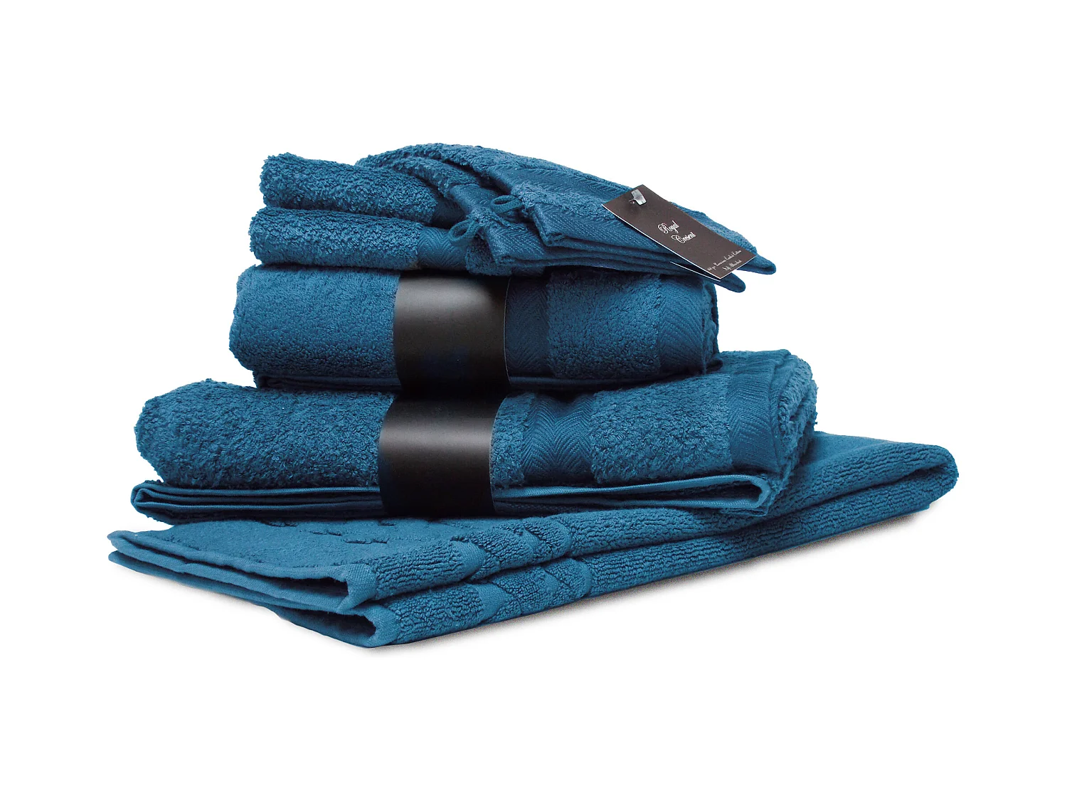 Parure de bain 7 pièces ROYAL CRESENT Bleu Céleste 650 g/m2